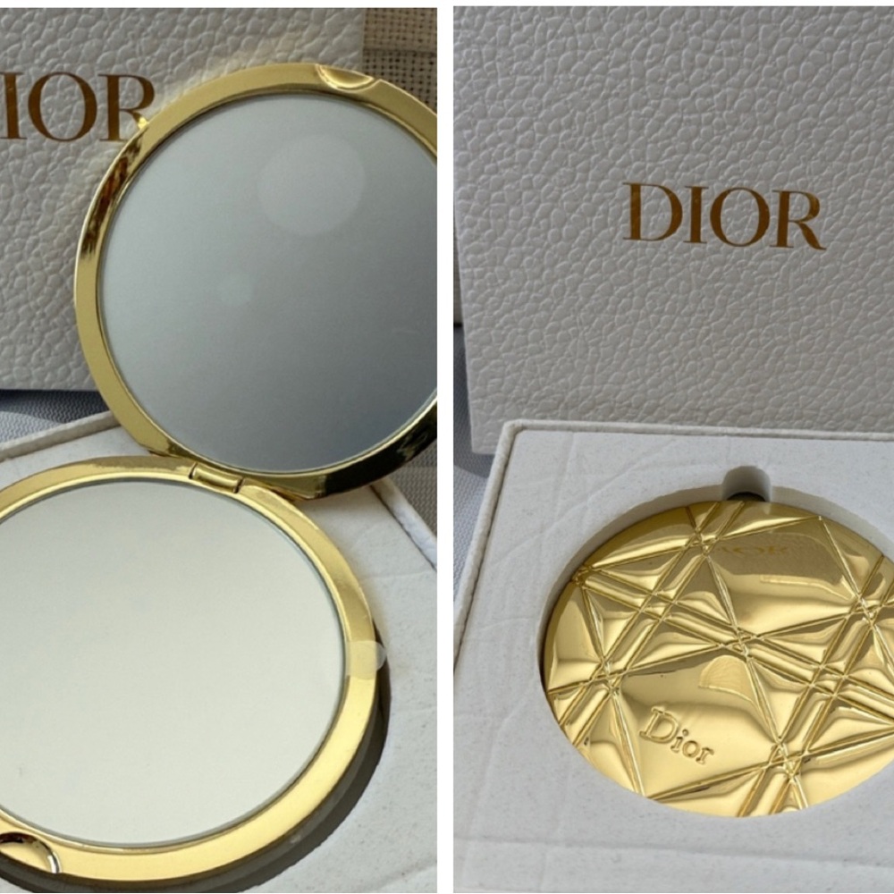 Christian Dior Beauty VIP / GWP Gold-Tone Double Sided Compact Mirror